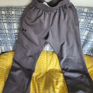 Men's Under Armour Pants, Wide Leg, Grey- Size Medium